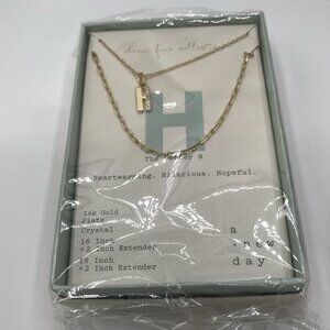 A New Day Women's Necklace 14k‎ Gold Plated Monogram Letter H - Gifts for Her